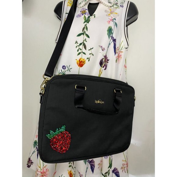 Kipling w/Customized Appliqués Large Blue Tote Bag - Picture 9 of 13